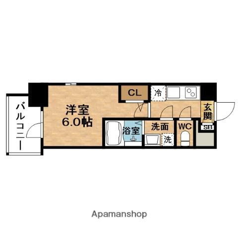 ESLEADレジデンス梅田デュオ(1K/7階)の間取り写真