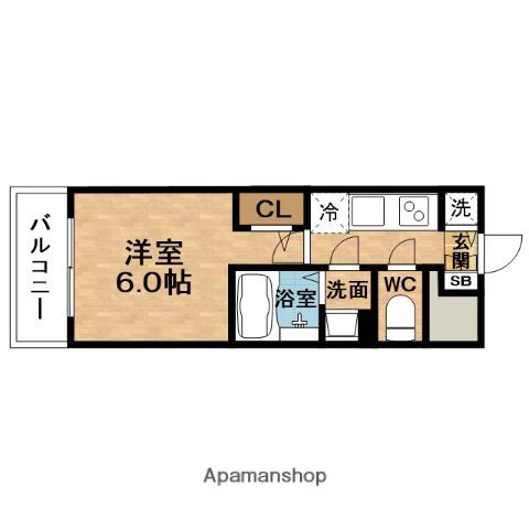 ESLEADレジデンス梅田デュオ(1K/10階)の間取り写真