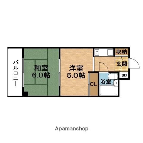 メゾンエイコー浮田(2K/7階)の間取り写真