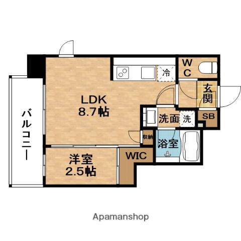 SEASONFLATS福島(1LDK/7階)の間取り写真