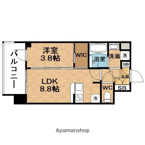 SEASONFLATS中崎(1LDK/11階)の間取り写真