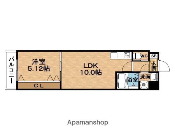 ES-GRANDE中崎町(1LDK/1階)の間取り写真
