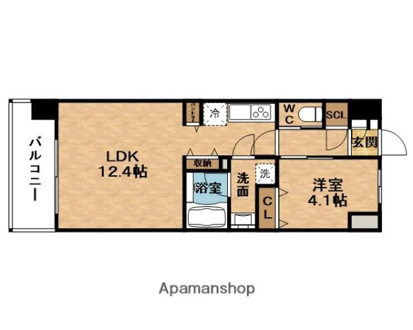 SPLENDIDE梅田グランノース(1LDK/3階)の間取り写真