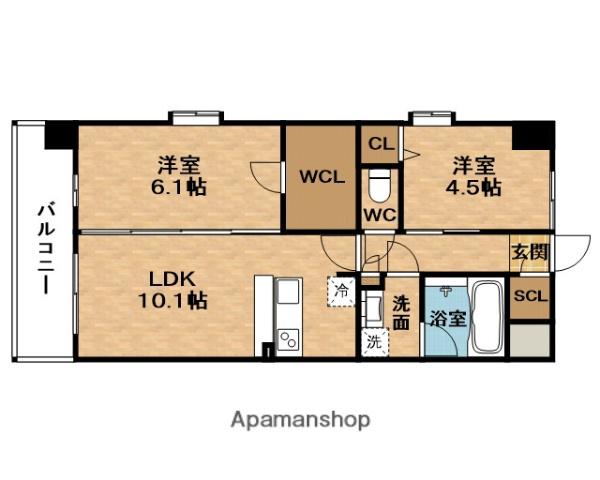 SPLENDIDE梅田グランノース(2LDK/11階)の間取り写真