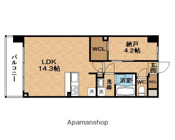 SPLENDIDE梅田グランノース(1LDK/3階)の間取り写真