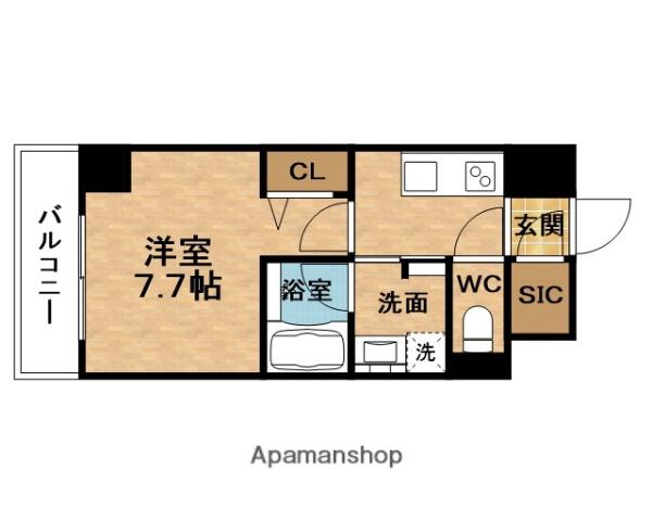 ロイヤルパークヒルズうめきた(1K/7階)の間取り写真