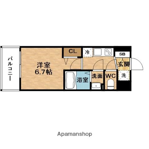 ALIVIS福島海老(1K/7階)の間取り写真