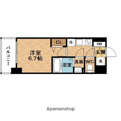 ALIVIS福島海老(1K/6階)の間取り写真