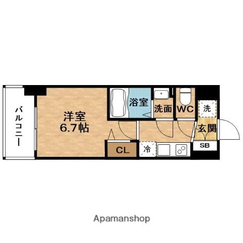 ALIVIS福島海老(1K/10階)の間取り写真