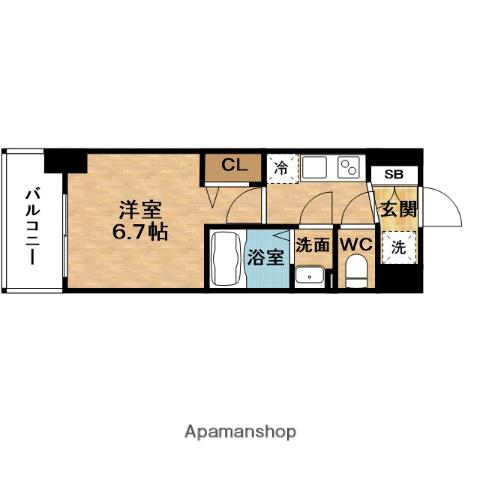ALIVIS福島海老(1K/12階)の間取り写真