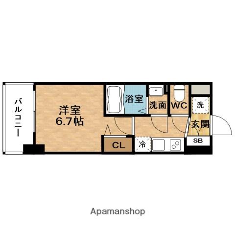 ALIVIS福島海老(1K/6階)の間取り写真