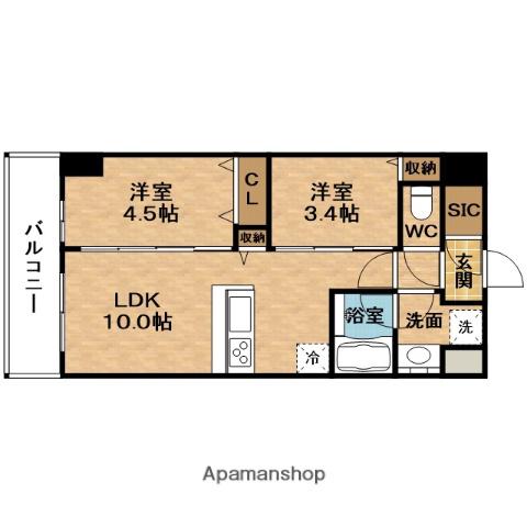 SPLENDIDEⅨ(2LDK/8階)の間取り写真