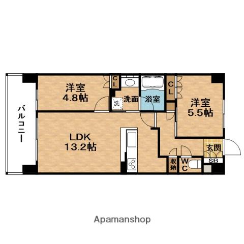 URBANPARK淡路(2LDK/1階)の間取り写真