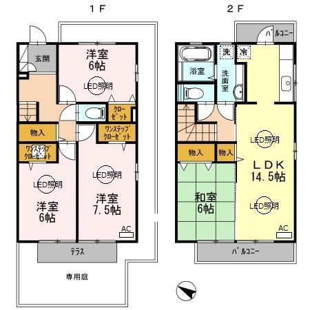 ウエストフィールド１０　Ｃ棟(4LDK)の間取り写真