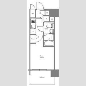 エスリード京橋桜ノ宮公園(1K/8階)の間取り写真