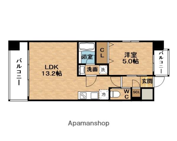 PREGIO東三国(1LDK/4階)の間取り写真