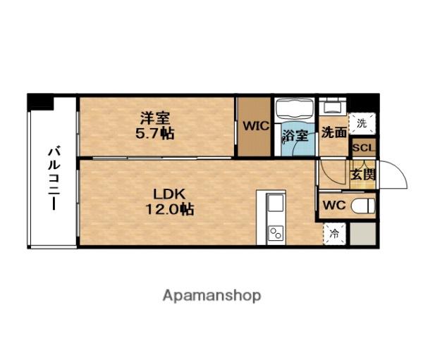 PREGIO東三国(1LDK/6階)の間取り写真