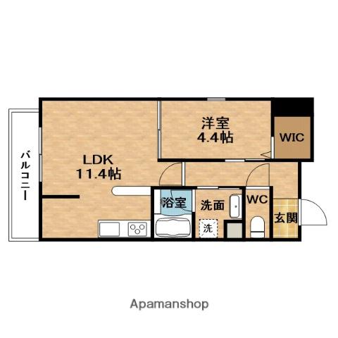 ロイジェント玉川(1LDK/2階)の間取り写真