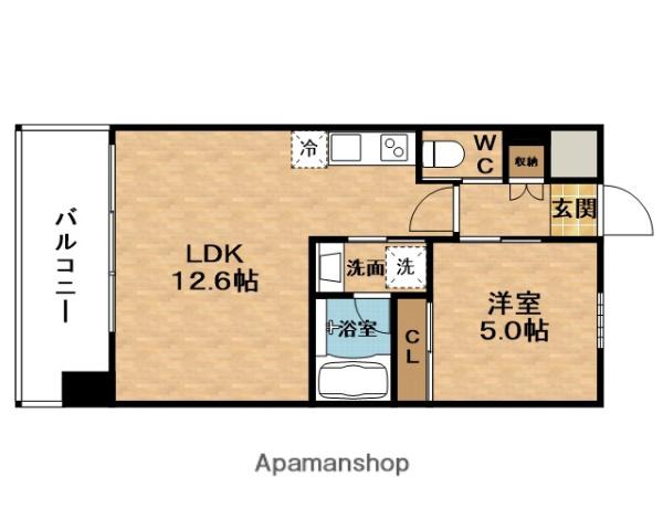 PREGIO三国EURO(1LDK/13階)の間取り写真