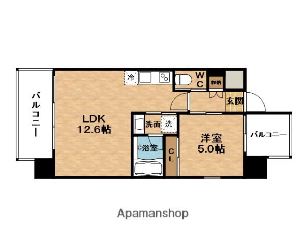 PREGIO三国EURO(1LDK/10階)の間取り写真