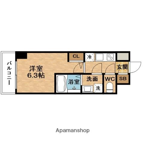 ファステート大阪グリーン(1K/15階)の間取り写真