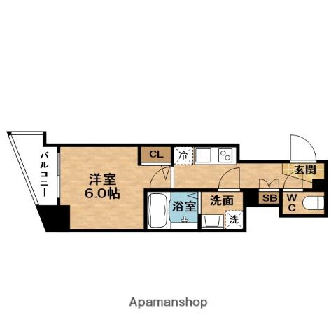 ファステート大阪グリーン(1K/14階)の間取り写真