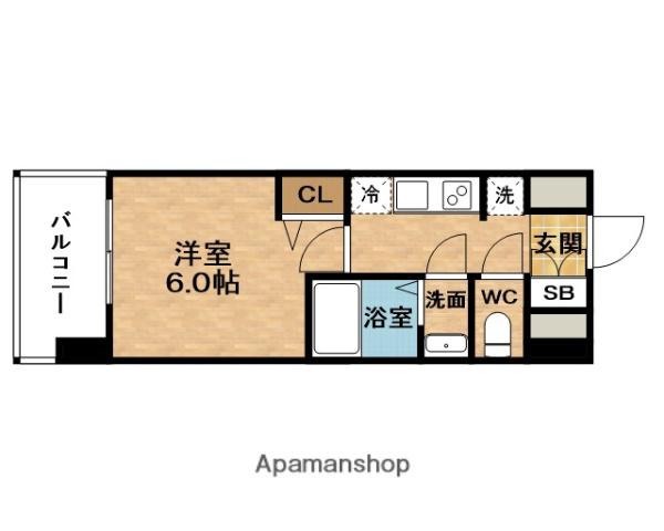 ADVANCE大阪ビヤン(1K/9階)の間取り写真