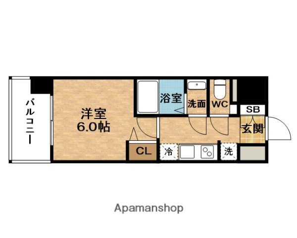 ADVANCE大阪ビヤン(1K/9階)の間取り写真