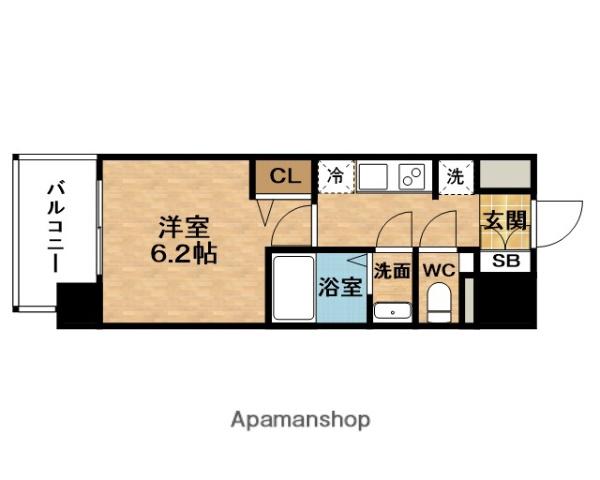 ADVANCE大阪ビヤン(1K/9階)の間取り写真