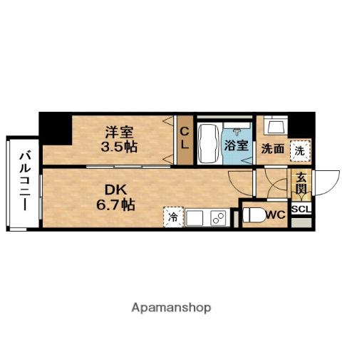 SOLTERRACE本庄西クレアスト(1DK/3階)の間取り写真