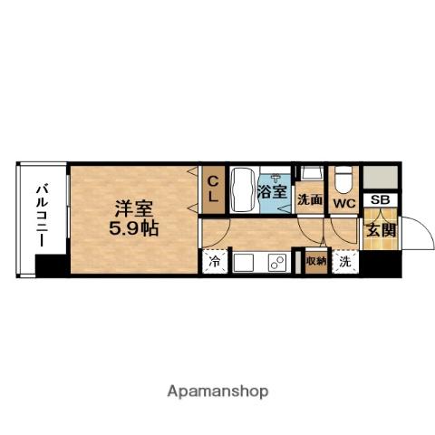 GEO ENT福島野田レジデンス(1K/3階)の間取り写真