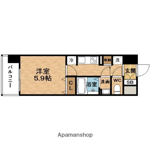 GEO ENT福島野田レジデンス(1K/9階)の間取り写真