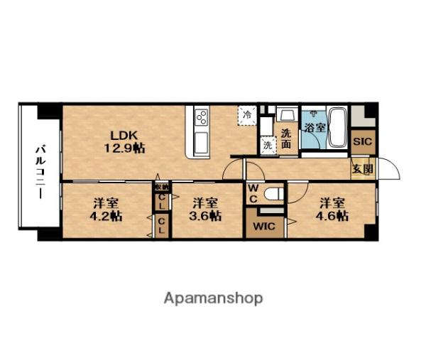 SPLENDIDEXI(2SLDK/14階)の間取り写真