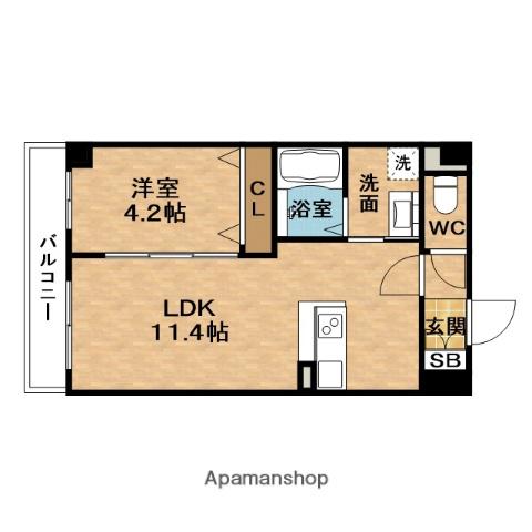 RETUMEKITA(1LDK/3階)の間取り写真