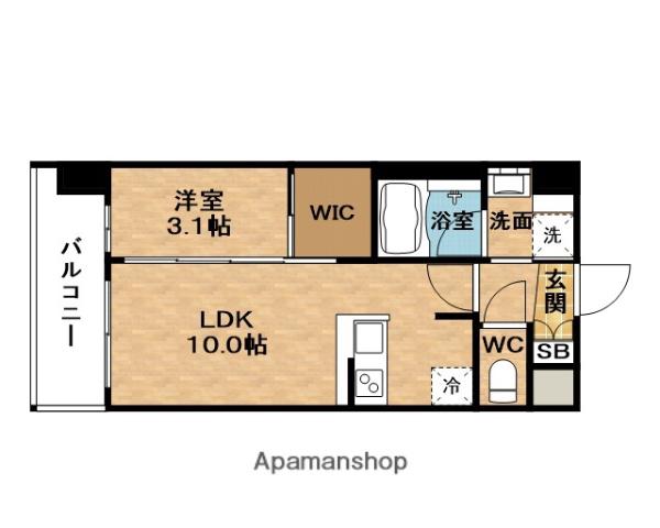 URBANGRANDE新大阪(1LDK/12階)の間取り写真