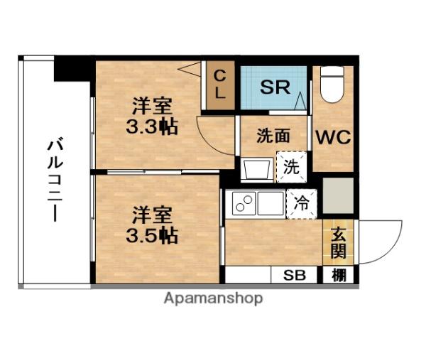 GEO ENT梅田北リバーフロント(2K/5階)の間取り写真