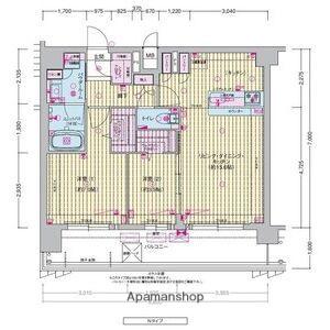 PRESSANCE東淀川駅前プローシェ(2LDK/15階)の間取り写真