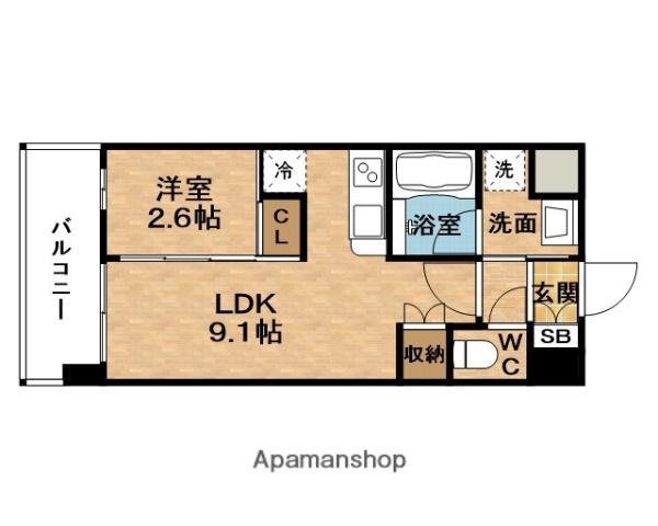 COMFORIA LIV淡路(1LDK/5階)の間取り写真