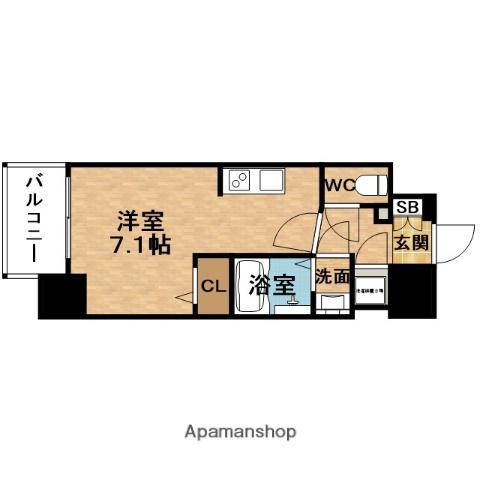 FIRSTFIORE大阪ウエストウェルビング(ワンルーム/5階)の間取り写真