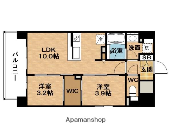 ソルレヴェンテ新梅田(2LDK/2階)の間取り写真
