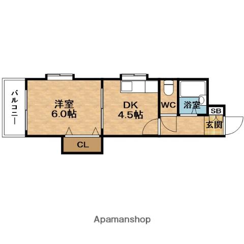 アミ前田(1DK/3階)の間取り写真