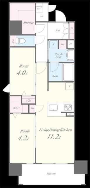 セイワパレス本町東(2SLDK/10階)の間取り写真