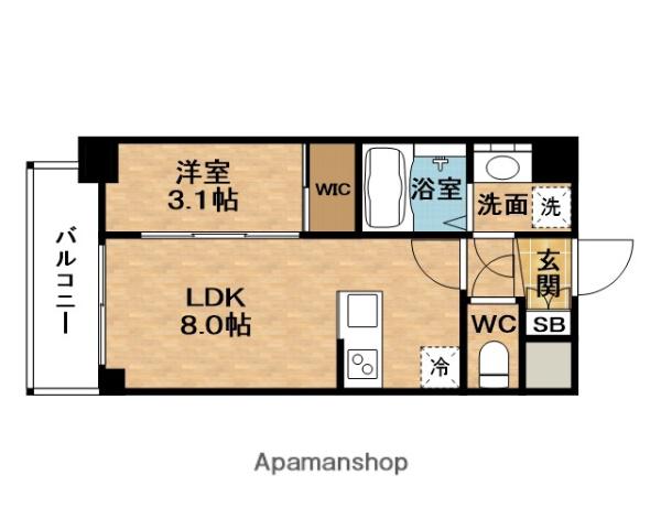 ESLEADレジデンスザ・グラン大阪福島クラス(1LDK/4階)の間取り写真
