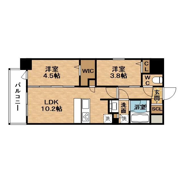 URBANEX東梅田(2LDK/2階)の間取り写真