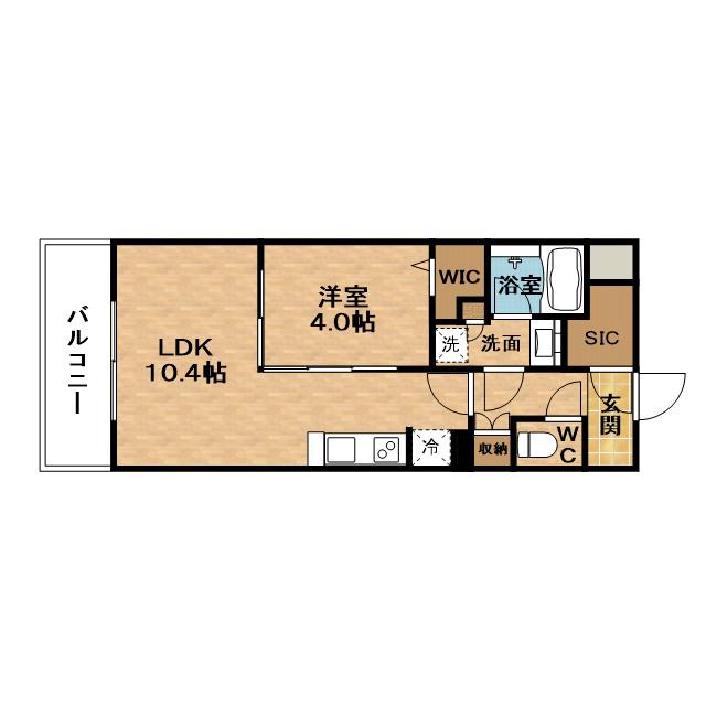 URBANEX東梅田(1LDK/10階)の間取り写真