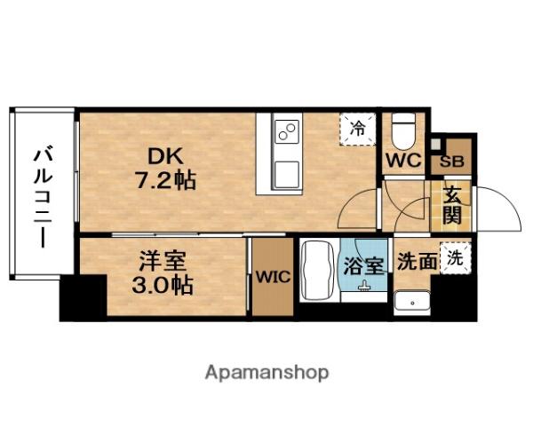 ESLEADレジデンスザ・グラン大阪ノア(1DK/15階)の間取り写真