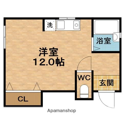 佐藤ビル(ワンルーム/2階)の間取り写真