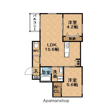 PISTA豊里(2LDK/1階)の間取り写真