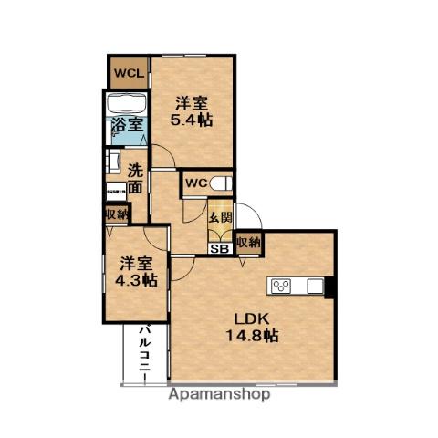 PISTA豊里(2LDK/3階)の間取り写真