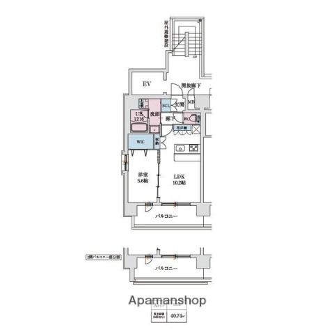 SPLENDIDE梅田ウエスト(1LDK/10階)の間取り写真